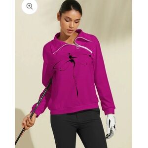 NEW CEGOLFS DAMEN GOLF SWEATSHIRT ASYMMETRICAL QUARTER ZIP DRAGONFLY WARRIOR